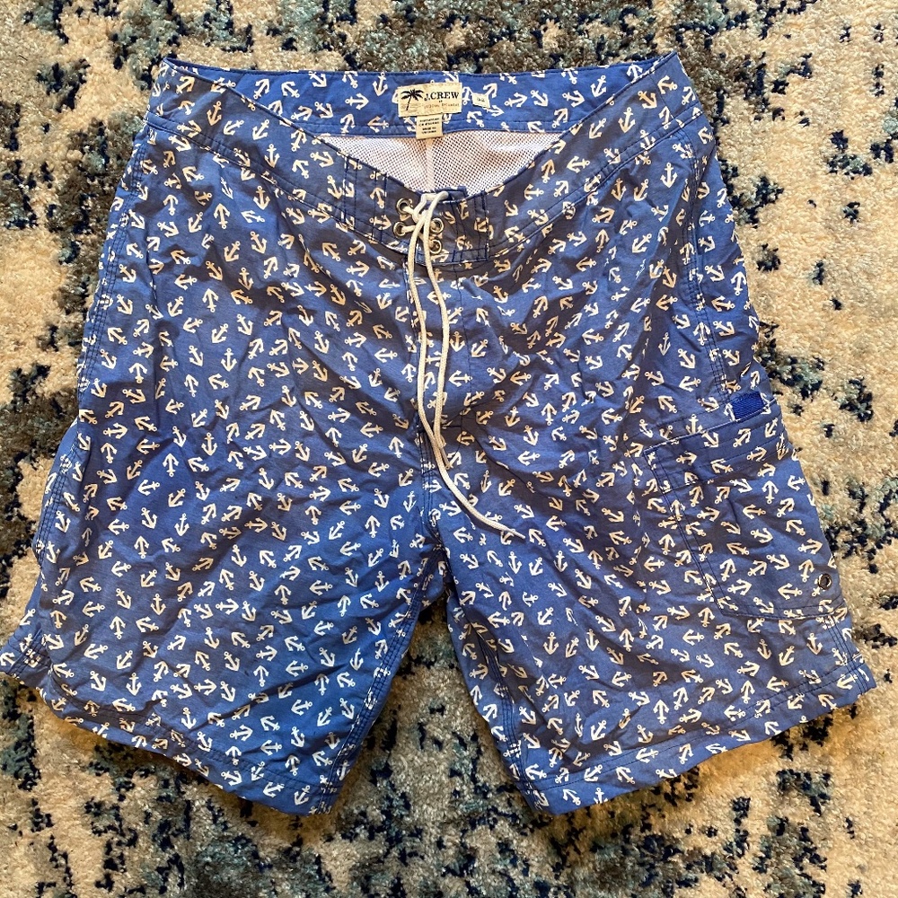 J. Crew Mens Board Shorts Nautical Anchor S32